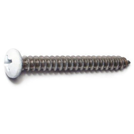 MIDWEST FASTENER Sheet Metal Screw, #8 x 1-1/2 in, Painted 18-8 Stainless Steel Pan Head Phillips Drive, 100 PK 09078